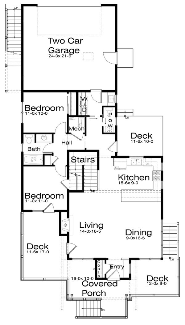 Architectural House Design - Craftsman Floor Plan - Main Floor Plan #434-8