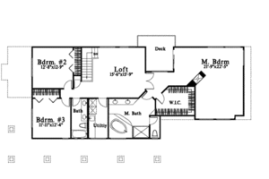 Floor Plan - Upper Floor for Craftsman House Plan #78-101 - 3 bed, 2.5 bath