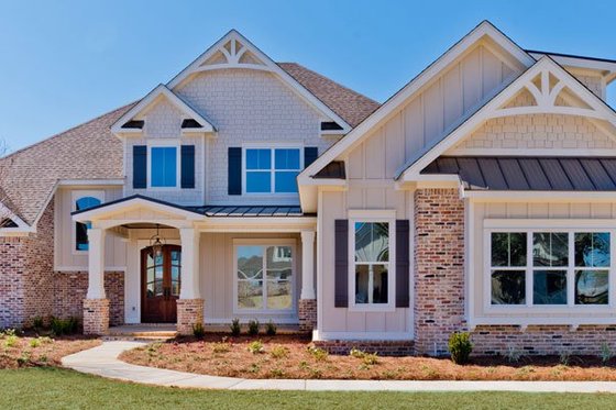 Exterior - Front Elevation 3 for European House Plan #17-2144 - 4 bed, 3 bath