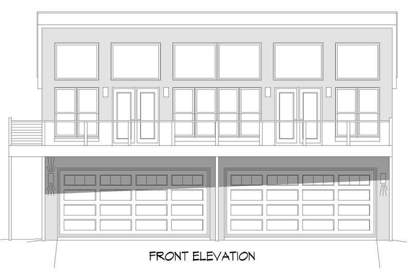 House Blueprint - Exterior - Front Elevation 3 for Contemporary House Plan #932-364 - 2 bed, 2 bath