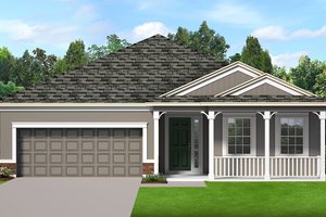 Ranch Exterior - Front Elevation Plan #1058-186