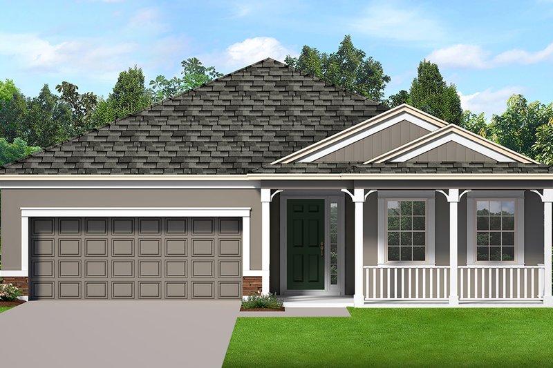 Architectural House Design - Ranch Exterior - Front Elevation Plan #1058-186
