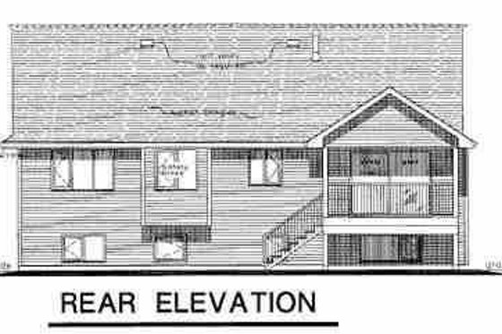 Exterior - Rear Elevation for Traditional House Plan #18-314 - 4 bed, 3 bath