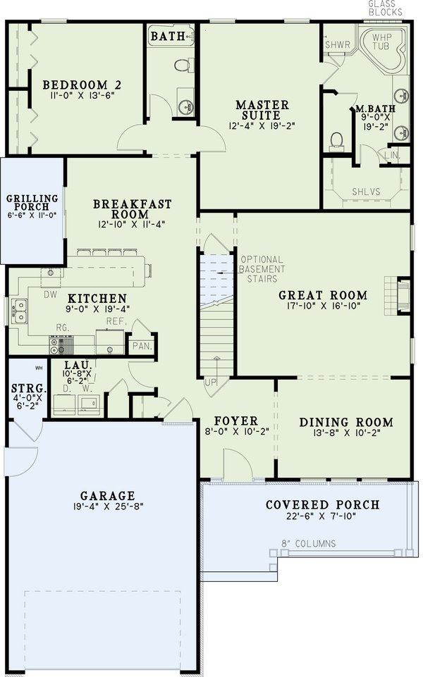 House Blueprint - Craftsman Floor Plan - Main Floor Plan #17-3453