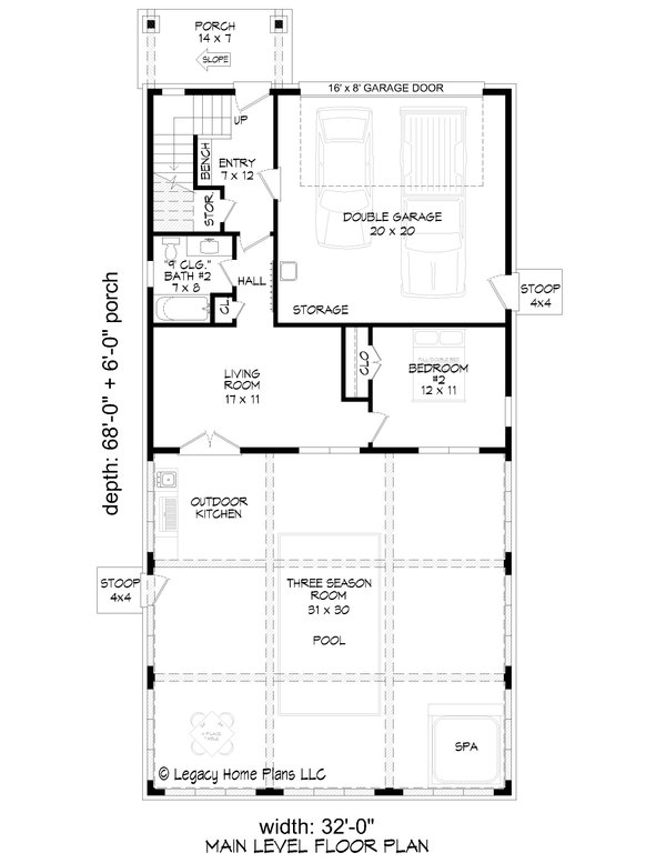 Contemporary Floor Plan - Main Floor Plan #932-678