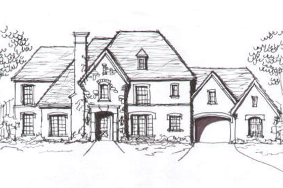 Exterior - Front Elevation for European House Plan #141-248 - 5 bed, 4.5 bath