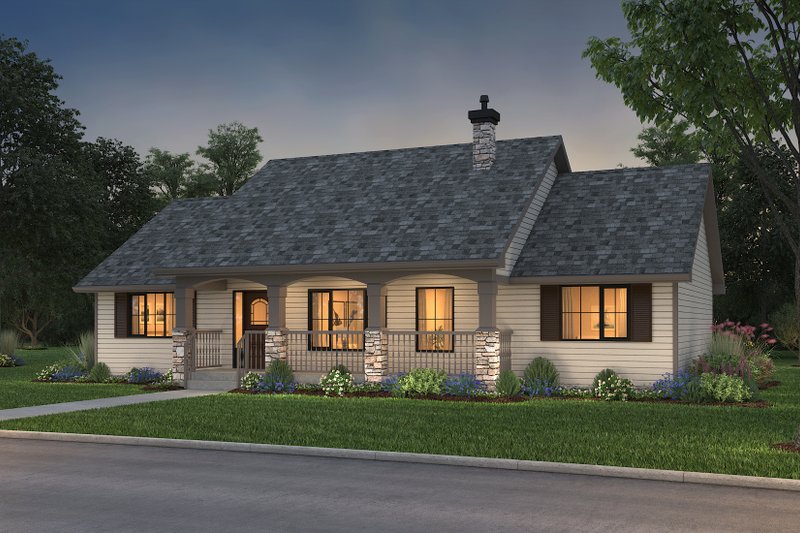 Architectural House Design - Front elevation crawlspace version