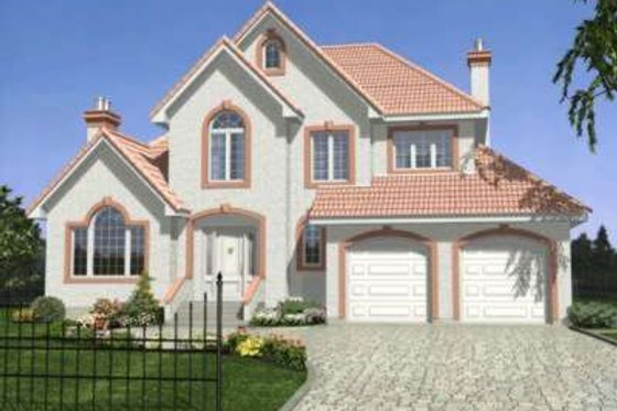 Exterior - Front Elevation for European House Plan #138-127 - 3 bed, 2.5 bath
