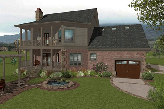 Exterior - Rear Elevation for Craftsman House Plan #56-702 - 4 bed, 3 bath
