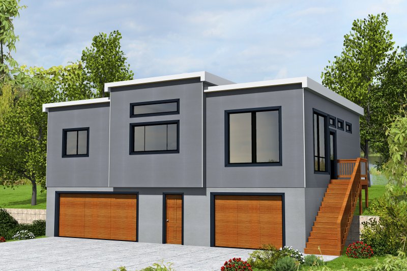 House Plan Design - Contemporary Exterior - Front Elevation Plan #117-905