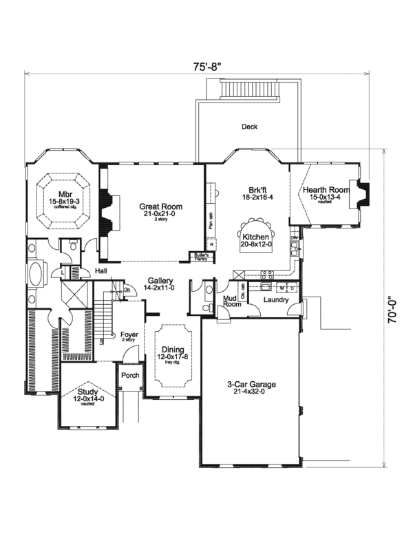 European Floor Plan - Main Floor Plan #57-576