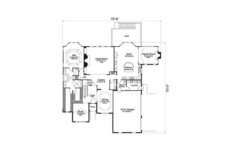 Architectural House Design - Floor Plan - Main Floor for European House Plan #57-576 - 4 bed, 3.5 bath