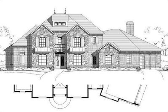 European Exterior - Front Elevation Plan #411-470