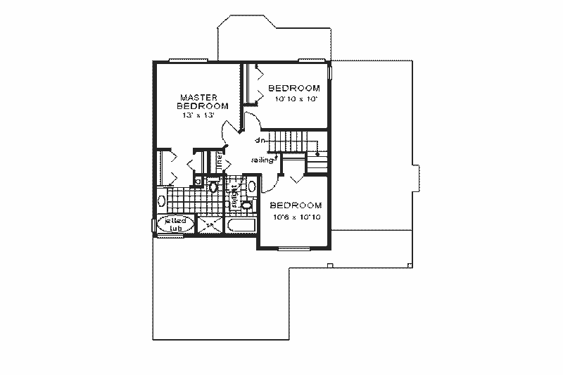 Home Plan - Floor Plan - Upper Floor for Traditional House Plan #18-269 - 3 bed, 2.5 bath