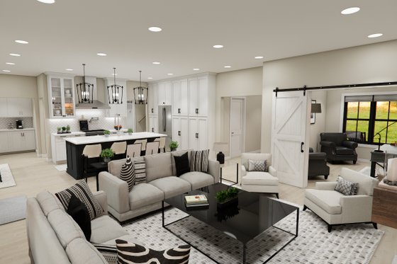 Interior - Family Room for Farmhouse House Plan #51-1374 - 4 bed, 3.5 bath