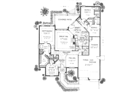 Floor Plan - Main Floor for European House Plan #310-367 - 4 bed, 2.5 bath