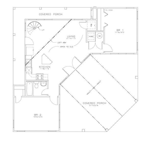 Southern Floor Plan - Main Floor Plan #8-235