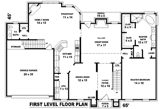 Floor Plan - Main Floor for European House Plan #81-1056 - 4 bed, 3.5 bath