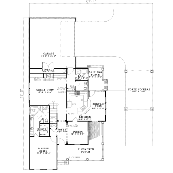 Colonial Floor Plan - Main Floor Plan #17-2115