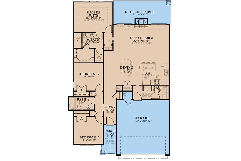 House Design - Floor Plan - Main Floor for Cottage House Plan #923-254 - 3 bed, 2 bath