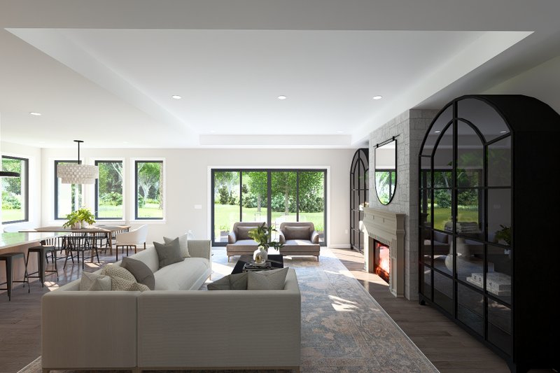 House Blueprint - Interior - Family Room 6 for European House Plan #1060-443 - 3 bed, 2 bath