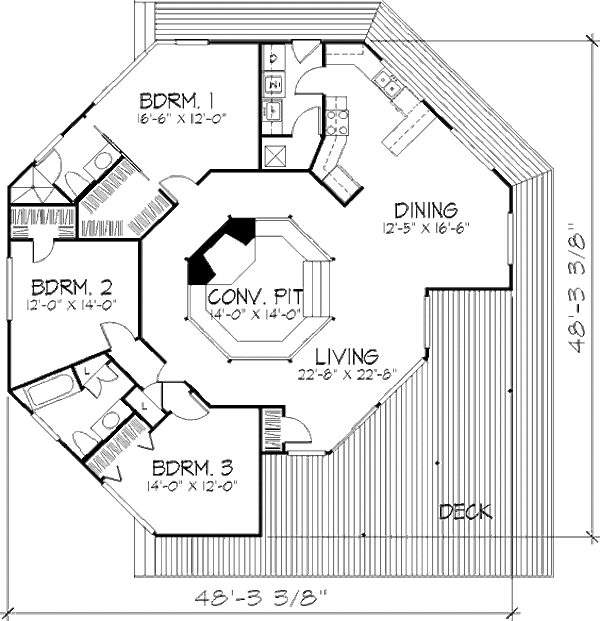 Contemporary Floor Plan - Main Floor Plan #320-398