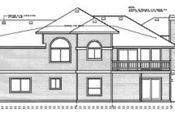 Exterior - Rear Elevation for Prairie House Plan #92-111 - 3 bed, 2 bath