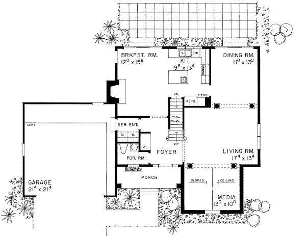 Architectural House Design - Traditional Floor Plan - Main Floor Plan #72-466