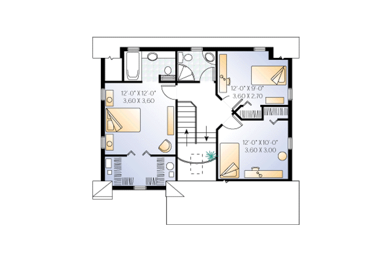 Dream House Plan - Floor Plan - Upper Floor for Country House Plan #23-224 - 3 bed, 2.5 bath