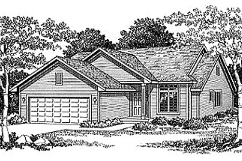 Exterior - Front Elevation 2 for Traditional House Plan #70-127 - 3 bed, 2 bath