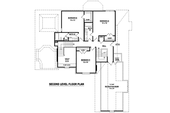 Floor Plan - Upper Floor for European House Plan #81-1125 - 4 bed, 3.5 bath