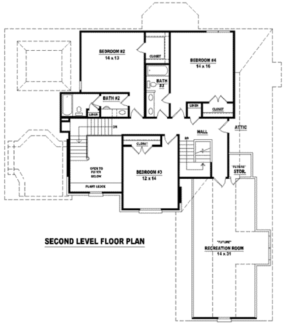 European Floor Plan - Upper Floor Plan #81-1125