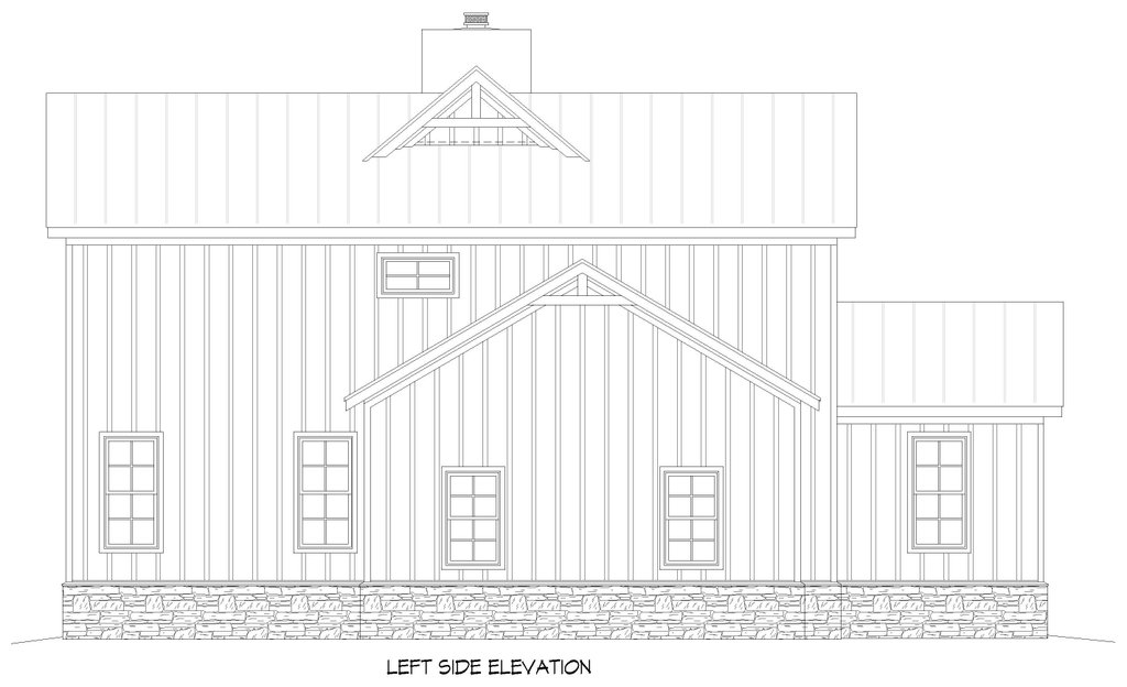 Exterior - Other Elevation for Farmhouse House Plan #932-1429 - 3 bed, 2.5 bath