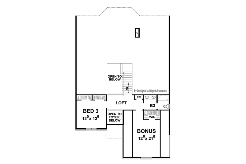 Dream House Plan - Floor Plan - Upper Floor for Country House Plan #20-2253 - 3 bed, 3 bath
