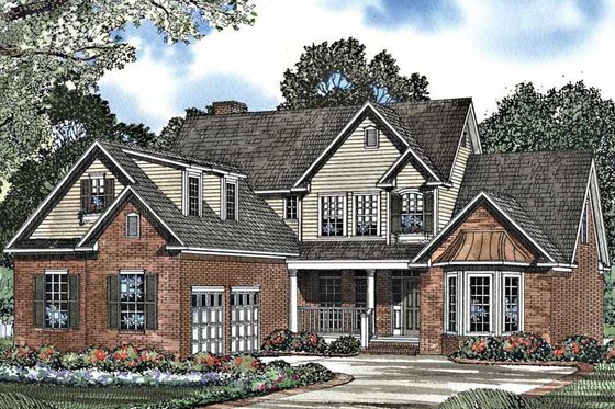 Exterior - Front Elevation 3 for Traditional House Plan #17-3164 - 4 bed, 2.5 bath