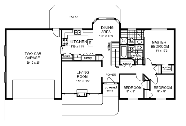 Architectural House Design - Ranch Floor Plan - Main Floor Plan #18-169
