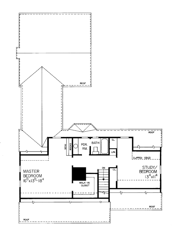 House Blueprint - Colonial Floor Plan - Upper Floor Plan #72-585