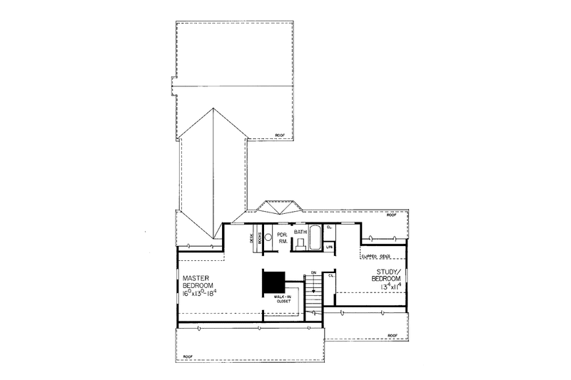 Home Plan - Floor Plan - Upper Floor for Colonial House Plan #72-585 - 4 bed, 2 bath