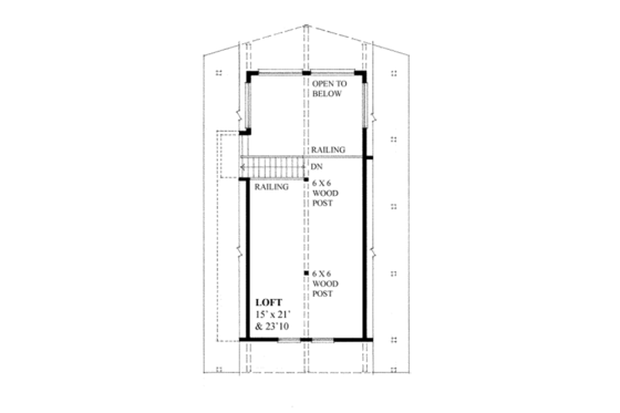 Floor Plan - Upper Floor for Cabin House Plan #118-163 - 1 bed, 1 bath