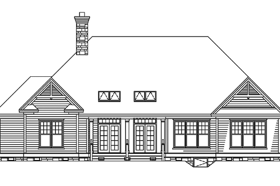 Exterior - Rear Elevation for Craftsman House Plan #929-415 - 4 bed, 2 bath