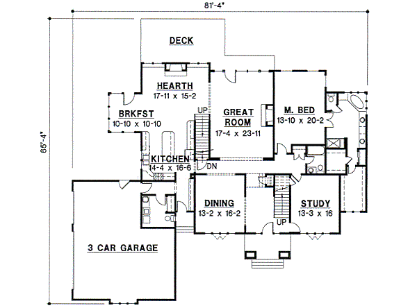 Traditional Floor Plan - Main Floor Plan #67-229