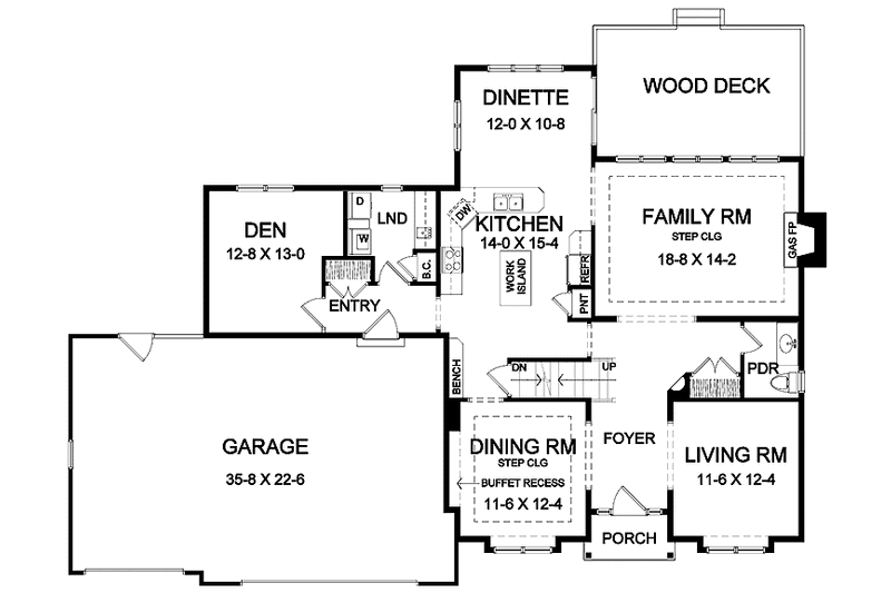 Home Plan - Floor Plan - Main Floor for Traditional House Plan #328-383 - 4 bed, 3.5 bath