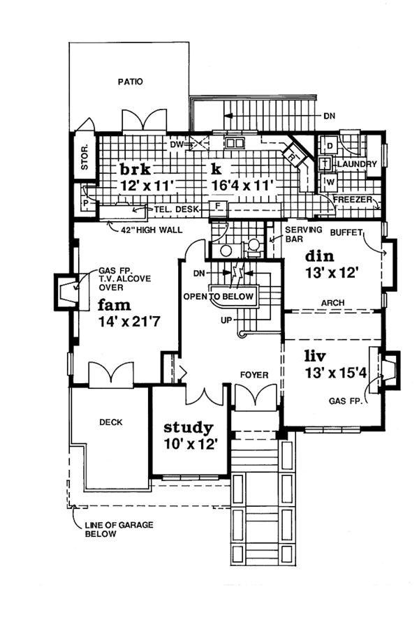Home Plan - Mediterranean Floor Plan - Main Floor Plan #47-1031
