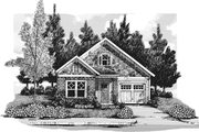 Craftsman Style House Plan - 2 Beds 2 Baths 1472 Sq/Ft Plan #927-298 Exterior 