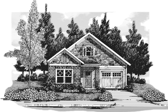 Exterior - Front Elevation 3 for Craftsman House Plan #927-298 - 2 bed, 2 bath