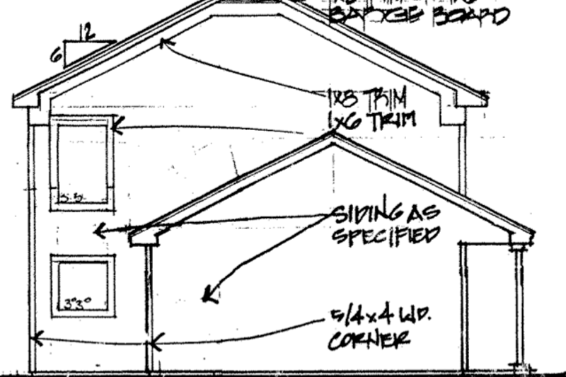 Architectural House Design - Exterior - Other Elevation 1 for Cottage House Plan #30-192 - 3 bed, 2 bath