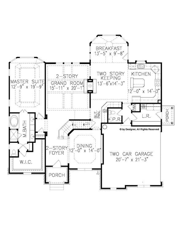 Architectural House Design - Traditional Floor Plan - Main Floor Plan #54-346
