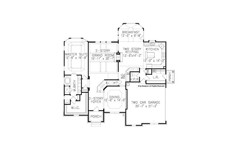 Home Plan - Floor Plan - Main Floor for Traditional House Plan #54-346 - 4 bed, 3.5 bath