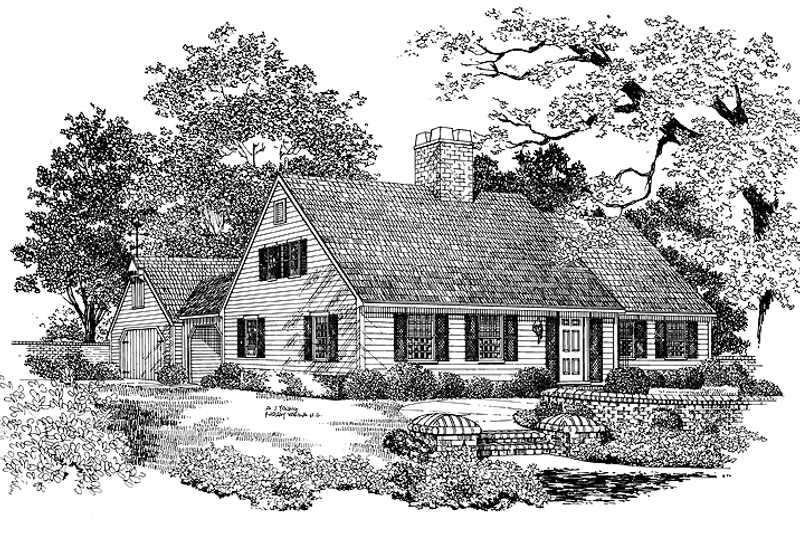 House Blueprint - Colonial Exterior - Front Elevation Plan #72-585