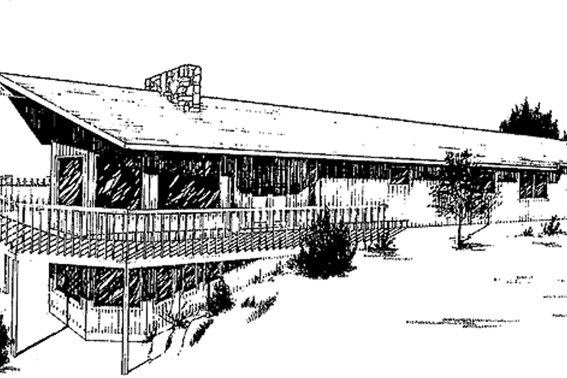 House Blueprint - Contemporary Exterior - Front Elevation Plan #60-844